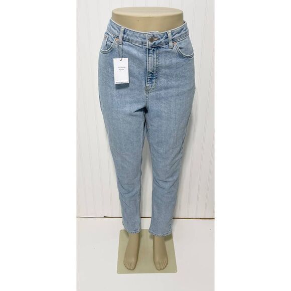 Topshop Premium Mom Jeans High Rise‎ High Waisted Light Wash Denim Blue 32 x 32 - Picture 15 of 15